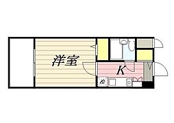 ラ・レジダンス・ド・シャルール 6階1Kの間取り