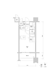 エンクレスト博多EXCEED ワンルームの間取図画像