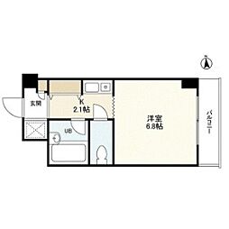 ルミエール武蔵野 1階1Kの間取り