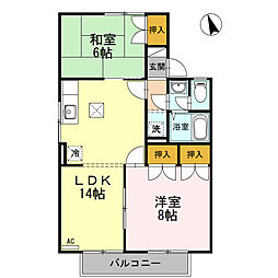 パウゼ・ドゥ・アピス　Ｂ 1階2LDKの間取り