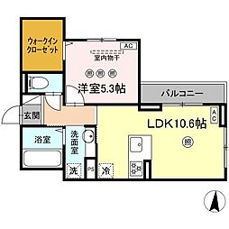camphoraI 2階1LDKの間取り