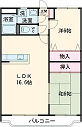 Ｍ・ＮＯＺＯＭＩ 1階2LDKの間取り