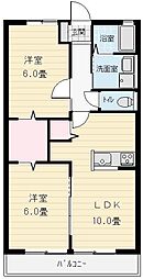レトアD 2LDKの間取図画像