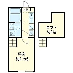 グラート大和中央 1Kの間取図画像