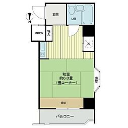 エクレーヌ御池 10階ワンルームの間取り