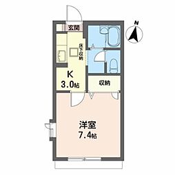 JR仙石線 本塩釜駅 バス20分 清水沢下車 徒歩1分の賃貸アパート 1階1Kの間取り