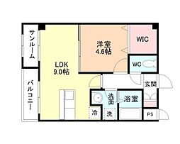 コンフォール魚津 3階1LDKの間取り