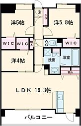 LIBTH菊陽 4階3LDKの間取り