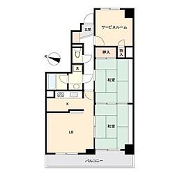 グリーンパーク小松島 9階2SLDKの間取り