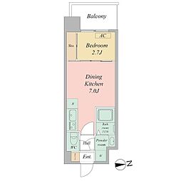 セレニテ新大阪エクラ 9階1DKの間取り