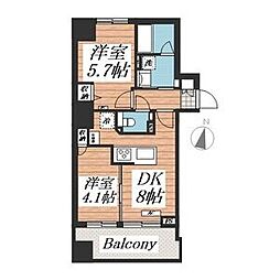 ラ・クラッセ札幌大通ウエスト 801 8階2DKの間取り