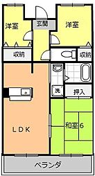 セレコート住道 2階3LDKの間取り