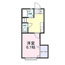 グリーンハイツ佐野 1Kの間取図画像