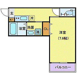 仙台市営南北線 愛宕橋駅 徒歩6分の賃貸アパート 1階1Kの間取り