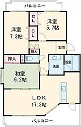 アーク・Ｋ 2階3LDKの間取り