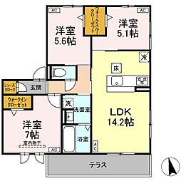 Yokoi　House　XI 1階3LDKの間取り
