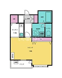 エトワール佐藤 5階1Kの間取り