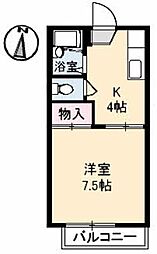 フレグランスセトミ　Ｂ棟 1階1Kの間取り