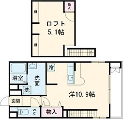 ＣＤ　ｃｒｙｓｔａｌ　I 1階ワンルームの間取り
