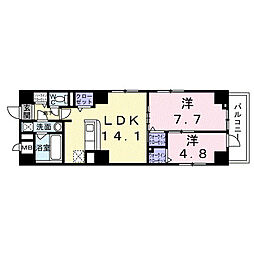 アミュレット本郷 2LDKの間取図画像