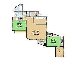 和田ビル 3階2SLDKの間取り
