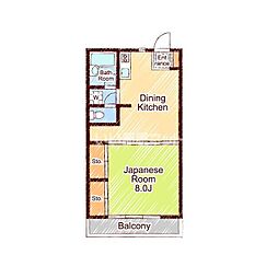 シティ21 1DKの間取図画像