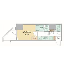 Osaka Metro谷町線 天満橋駅 徒歩1分の賃貸マンション 3階1Kの間取り