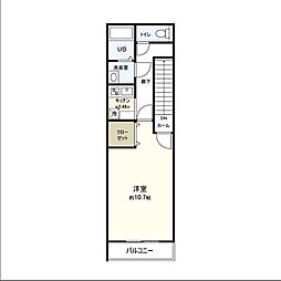 Ａｚｕｌ国見II 2階1Kの間取り