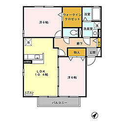 JR川越線 指扇駅 バス14分 西遊馬消防出張所下車 徒歩3分の賃貸アパート 2階2LDKの間取り