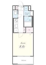 Higashiyama 綏正 3階1Kの間取り