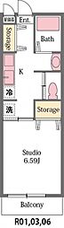 メーサ神明町 1Kの間取図画像