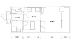 ル・アーブル宇品 2階1Kの間取り