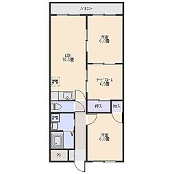 セラヴィ伊勢崎Ａ 2階2SLDKの間取り