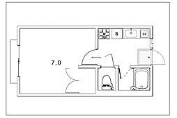 コーポ雅 1階1Kの間取り