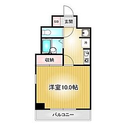 メイセイハイツII 5階1Kの間取り