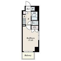 S-FORT本八幡Mairie 3階1Kの間取り