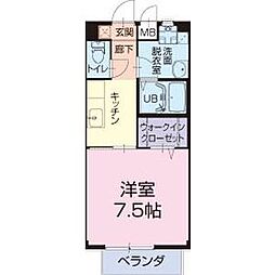 NEU　HAUSII 2階1Kの間取り