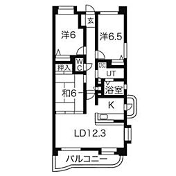 ダイアパレス泉中央三丁目 5階3LDKの間取り