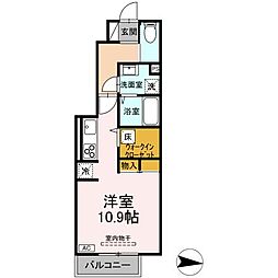 rekora 1階ワンルームの間取り