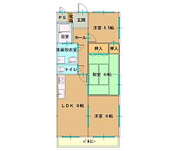 グランディーノ 2階3LDKの間取り