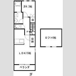 Ls COURT 2階1LDKの間取り