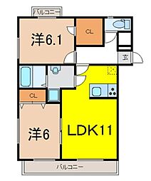 間取図画像 2LDK