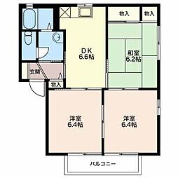 ジュネスドミール 1階3DKの間取り