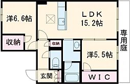 シャーメゾン壺川 1階2LDKの間取り
