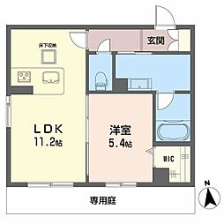 ヴェルメゾン須屋 A0103 1階1LDKの間取り