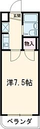 コンフォート楚原 3階1Kの間取り