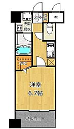 エンクレスト博多イーストパーク 1Kの間取図画像
