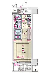 Osaka Metro中央線 緑橋駅 徒歩5分の賃貸マンション 7階1Kの間取り