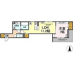 JR東北本線 郡山駅 バス25分 安積高校下車 徒歩8分の賃貸アパート 3階1LDKの間取り