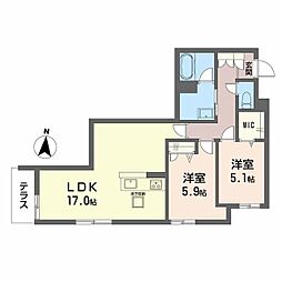 ＷｉｔｈＰｌｕｓ上熊本駅前 A0105 1階2LDKの間取り